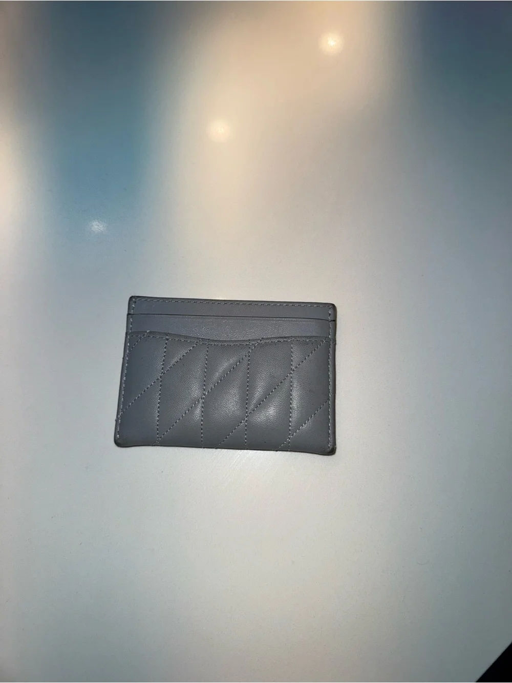Coach Quilted Card Holder - Grey